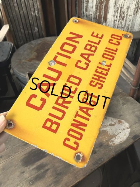 画像8: RARE!! Vintage ORIGINAL Shell Oil Company CAUTIN Sign (M307)  (8)