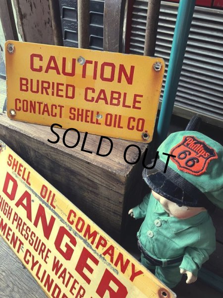 画像10: RARE!! Vintage ORIGINAL Shell Oil Company CAUTIN Sign (M307)  (10)
