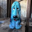 画像1: 70s Vintage NY Vinyl Plastic Sad Eye Dog Bank Basset hound Blue (M307)  (1)