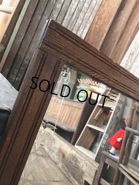 画像2: Antique Wooden Frame Mirror (M309)  (2)