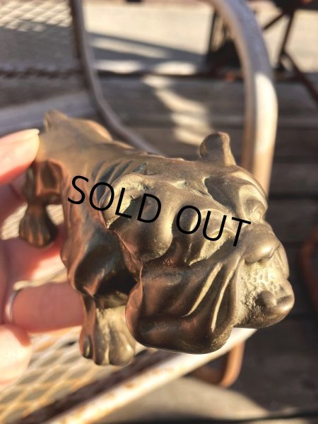 画像13: Vintage Solid Brass Bulldog Paperweight Figurine (M310)  (13)
