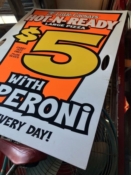 画像2: Vintage Little Caesars Pizza Advertising Spinning Sign (M320) (2)