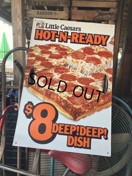 画像1: Vintage Little Caesars Pizza Advertising Spinning Sign (M319) (1)