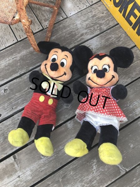 画像13: Vintage Disney Minnie & Mickey Mouse Plush Doll Set 60cm (M344) (13)