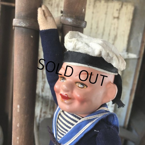画像4: Vintage Sailor Composition Doll 31cm (M346)  (4)
