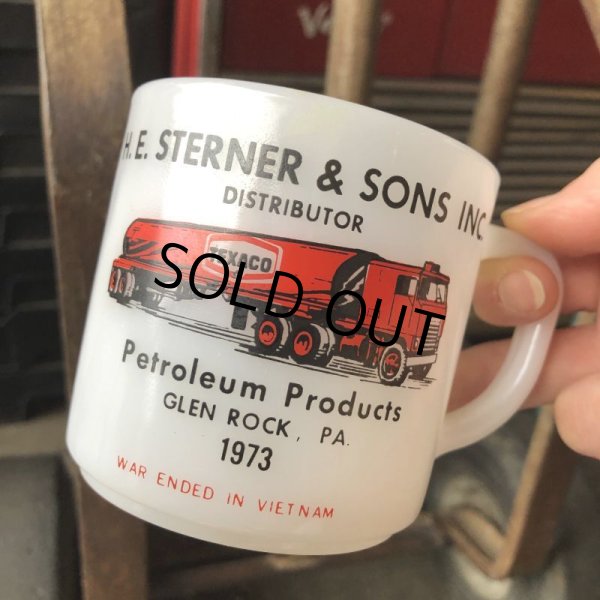 画像12: 70s Vintage Federal Milk Glass Mug TEXACO (M351)  (12)