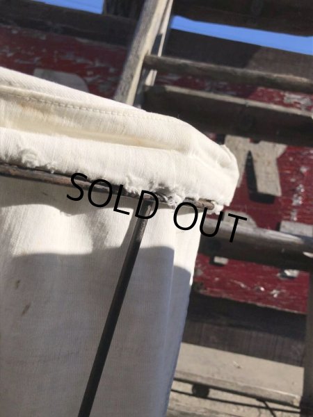 画像2: Vintage Laundry Wire Hamper Canvas Duffel Bag (M366)  (2)