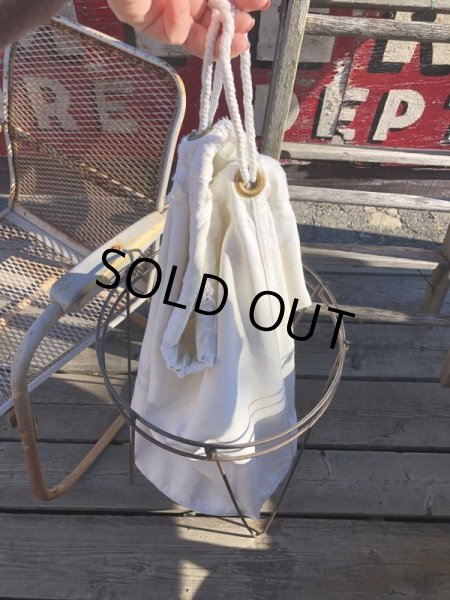 画像11: Vintage Laundry Wire Hamper Canvas Duffel Bag (M366)  (11)