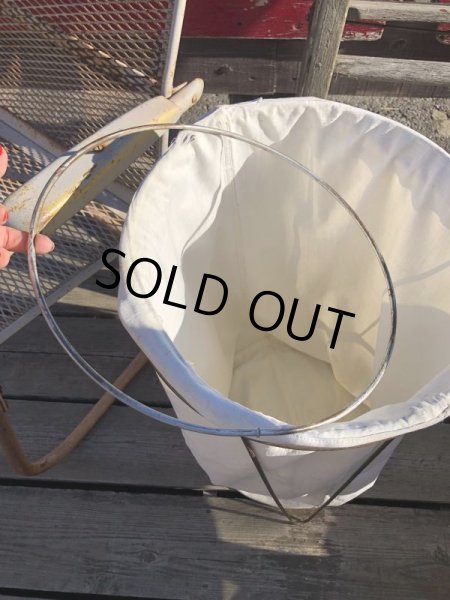 画像7: Vintage Laundry Wire Hamper Canvas Duffel Bag (M366)  (7)