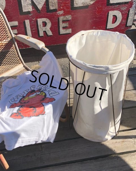 画像16: Vintage Laundry Wire Hamper Canvas Duffel Bag (M366)  (16)