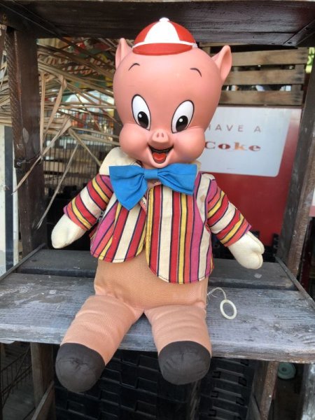 画像1: 60s Vintage Mattel Pull String Talking Porky Pig (M371) (1)