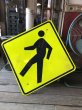 画像1: Vintage Road Street Sign Crosswalk (M372) (1)