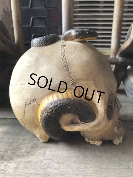 画像5: Rare ! Vintage Skeleton Skull & Snake Figurine Statue Hard to Find !!! (M382) (5)