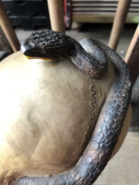 画像17: Rare ! Vintage Skeleton Skull & Snake Figurine Statue Hard to Find !!! (M382) (17)