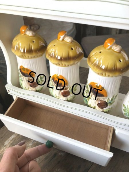 画像3: 70s Vintage Sears Merry Mushrooms kitchen Coordinates Spice Rack N.O.S (M388) (3)