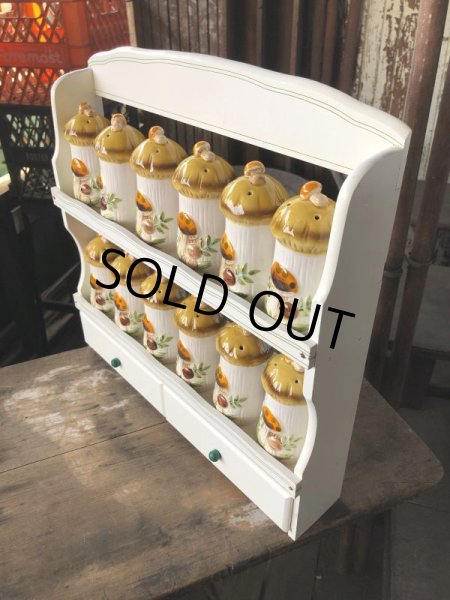 画像2: 70s Vintage Sears Merry Mushrooms kitchen Coordinates Spice Rack N.O.S (M388) (2)