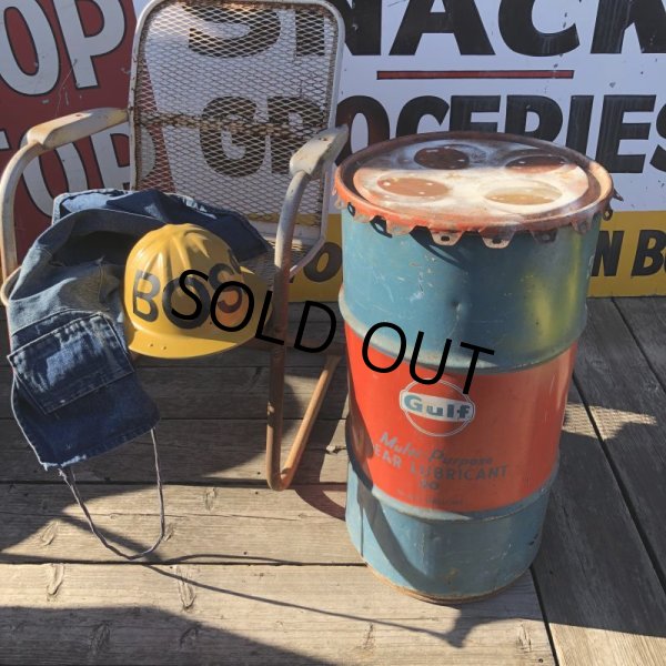 画像14: Vintage Drum Oil Can Gulf Muliti-Porpose Gear Lubricant 90 16 U.S. GALLONS (M394) (14)