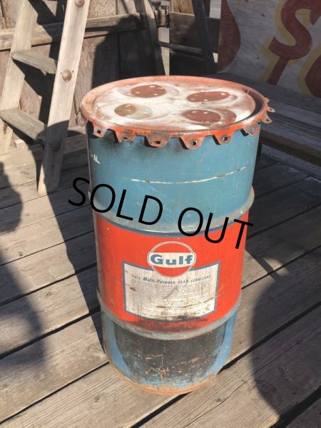 画像4: Vintage Drum Oil Can Gulf Muliti-Porpose Gear Lubricant 90 16 U.S. GALLONS (M394) (4)