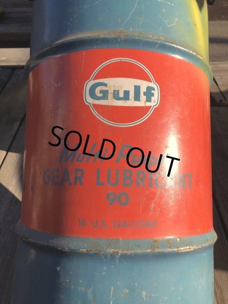 画像13: Vintage Drum Oil Can Gulf Muliti-Porpose Gear Lubricant 90 16 U.S. GALLONS (M394) (13)