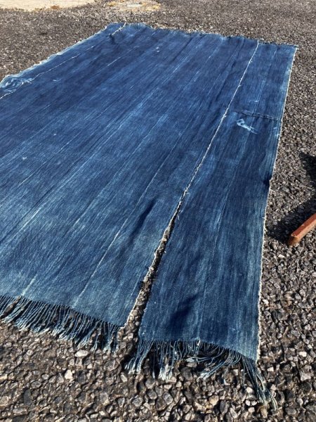 画像16: Vintage African Indigo Fabric Cloth Rag (M396)  (16)