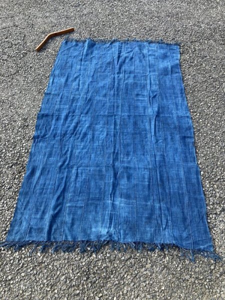 画像9: Vintage African Indigo Fabric Cloth Rag (M398)  (9)
