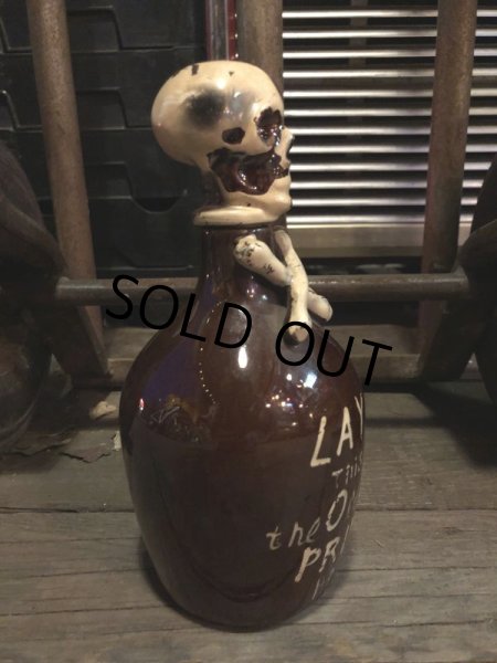 画像4: 50s Vintage JAPAN Skull Poison Bottle Decanter (B406) (4)