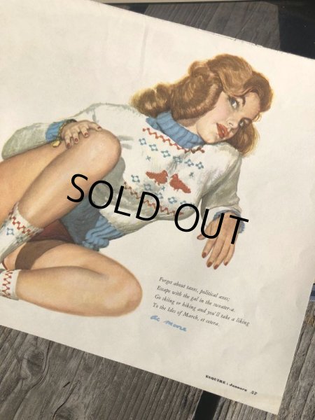 画像8: 1951 Esquire Magazine Al Moore Pin-Up Girls Calendar w/Frame (M404) (8)