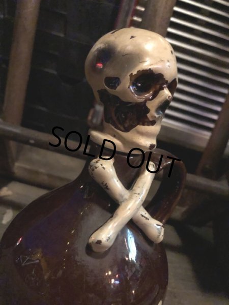 画像5: 50s Vintage JAPAN Skull Poison Bottle Decanter (B406) (5)