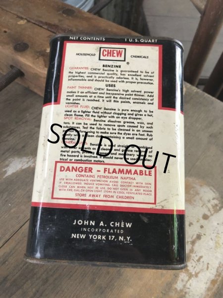 画像3: Vintage CHEW Benzine 1 U.S. Quart Can (M430) (3)