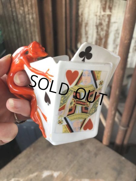 画像26: Antique Royal Bayreuth Red Devil Playing Cards Porcelain Creamer Pitcher (M438) (26)