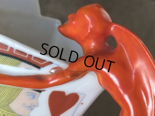 画像29: Antique Royal Bayreuth Red Devil Playing Cards Porcelain Creamer Pitcher (M438) (29)