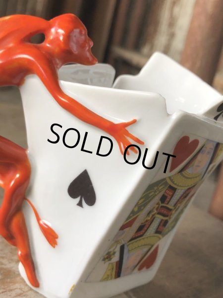 画像13: Antique Royal Bayreuth Red Devil Playing Cards Porcelain Creamer Pitcher (M438) (13)