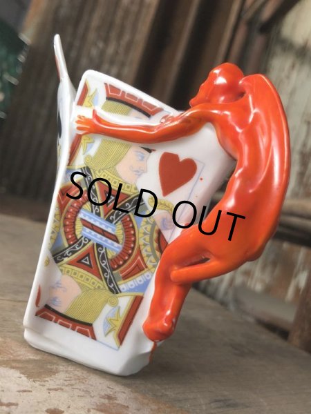 画像19: Antique Royal Bayreuth Red Devil Playing Cards Porcelain Creamer Pitcher (M438) (19)
