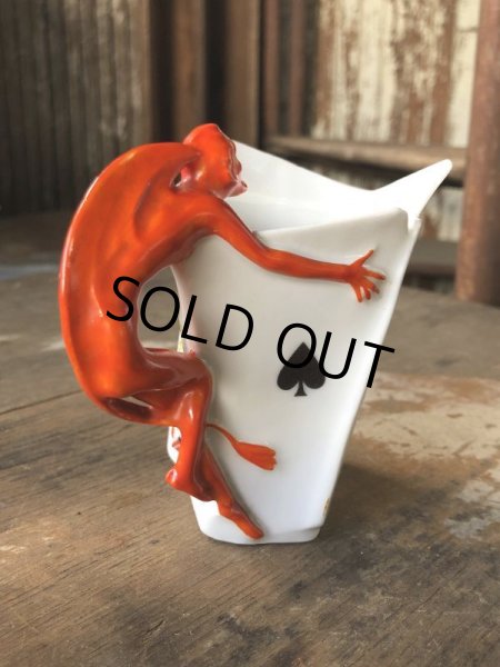 画像4: Antique Royal Bayreuth Red Devil Playing Cards Porcelain Creamer Pitcher (M438) (4)
