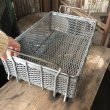 画像11: Vintage Industrial 2 Handles Metal Wire Mesh Basket (M440) (11)