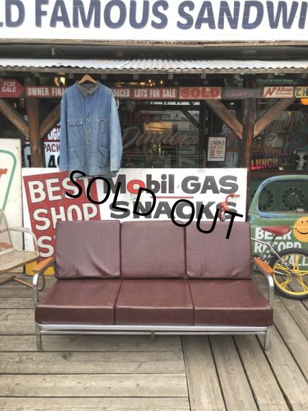 画像1: 【店舗引きり限定】 Vintage U.S.A Aluminum Frame 3P Sofa (M446) (1)