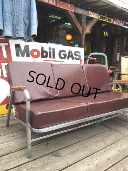 画像10: 【店舗引きり限定】 Vintage U.S.A Aluminum Frame 3P Sofa (M446) (10)