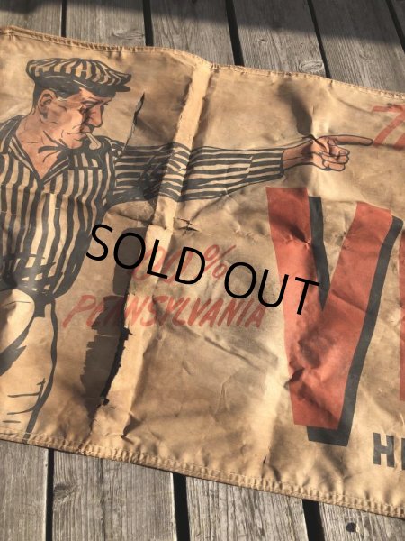 画像28: 【店舗引きり限定】 Vintage 30s-40s era Veedol Motor Oil Cloth Canvas Banner Store Sign (M447)  (28)