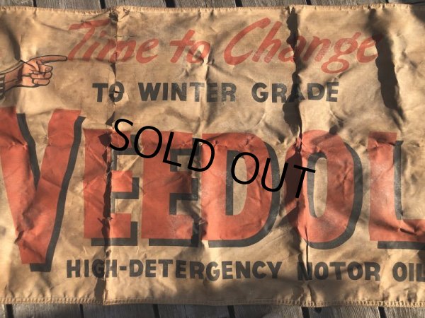 画像22: 【店舗引きり限定】 Vintage 30s-40s era Veedol Motor Oil Cloth Canvas Banner Store Sign (M447)  (22)
