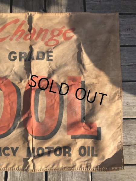 画像5: 【店舗引きり限定】 Vintage 30s-40s era Veedol Motor Oil Cloth Canvas Banner Store Sign (M447)  (5)