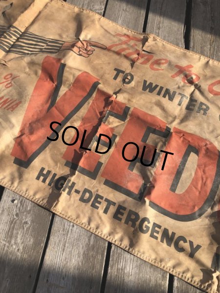 画像31: 【店舗引きり限定】 Vintage 30s-40s era Veedol Motor Oil Cloth Canvas Banner Store Sign (M447)  (31)