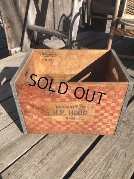 画像9: Vintage Advertising Wooden Crates Wood Box / H.P. HOOD (M449) (9)