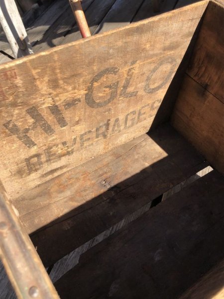 画像13: Vintage Advertising Wooden Crates Wood Box / HI-GLO Orange (M451) (13)