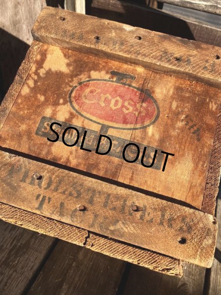 画像12: Vintage Advertising Wooden Crates Wood Box / Cross (M452) (12)