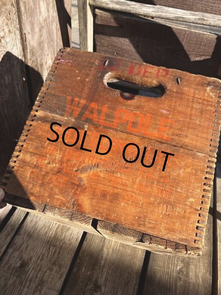画像13: Vintage Advertising Wooden Crates Wood Box / WALPOLE (M454) (13)