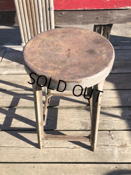 画像5: Vintage Industrial Iron Stool (M460) (5)