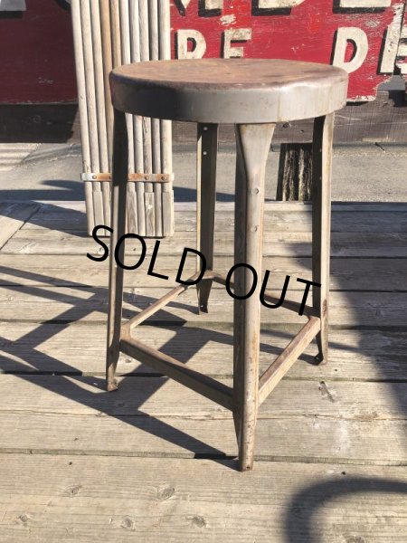 画像3: Vintage Industrial Iron Stool (M460) (3)