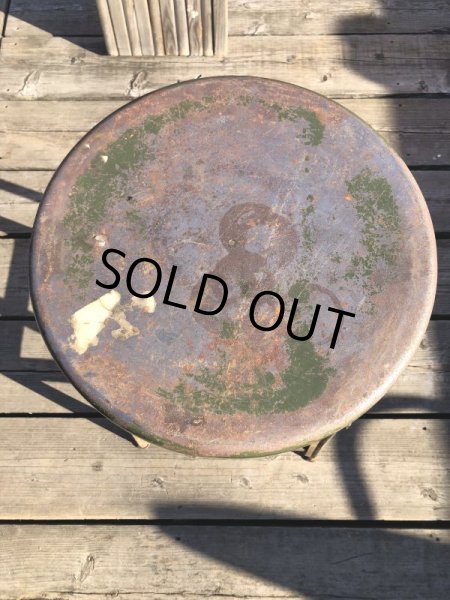 画像9: Vintage Industrial Iron Stool (M457) (9)
