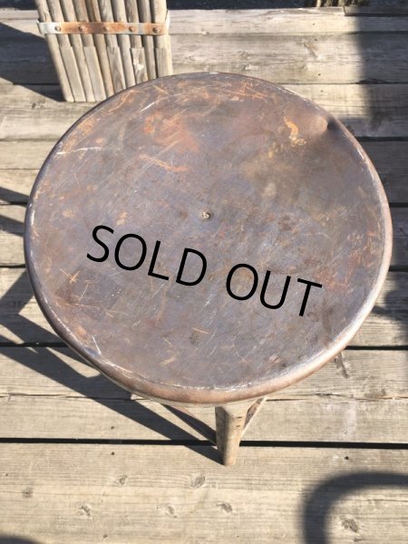 画像8: Vintage Industrial Iron Stool (M459) (8)