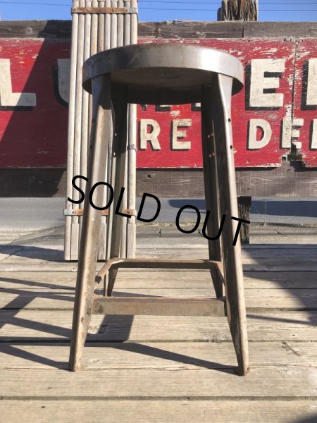 画像2: Vintage Industrial Iron Stool (M460) (2)